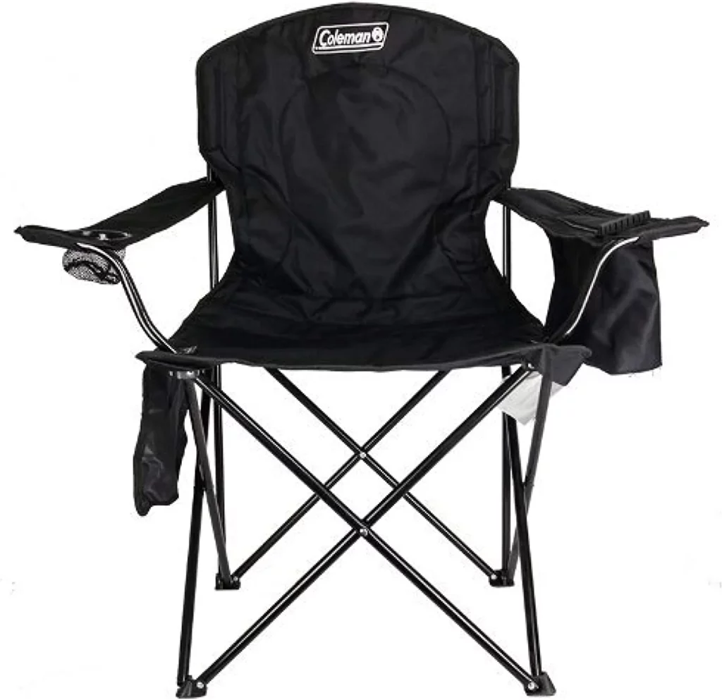 Coleman Portable Camping Quad Chair with 4-Can Cooler-best lightweight camping chair